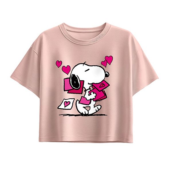 

Футболка Boxy с принтом Peanuts Snoopy Valentine's для девочек 7-16 Licensed Character, Light Pink
