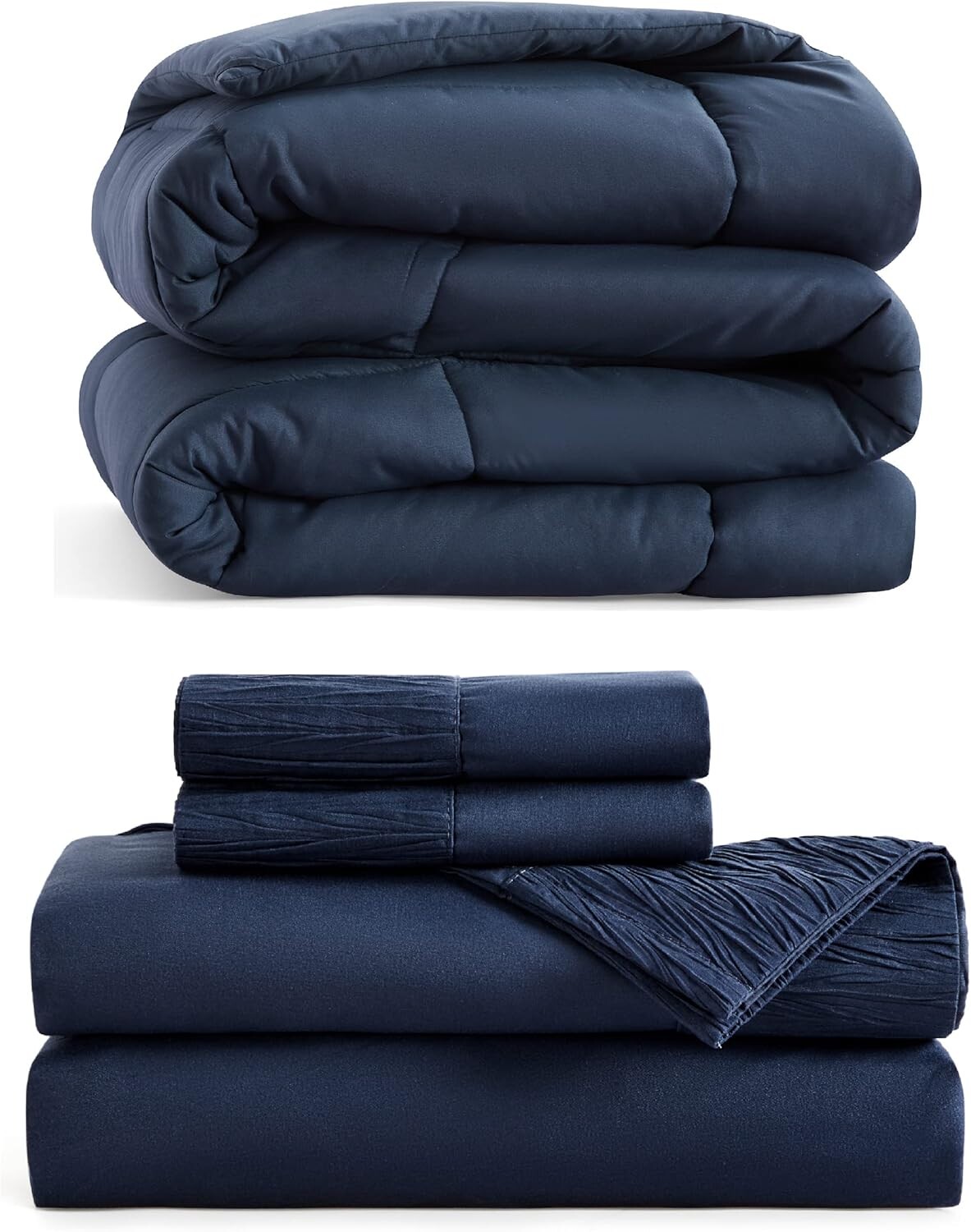 

Bedsure Twin XL Одеяло Комплект пододеяльников Twin XL Простыни Темно-синие