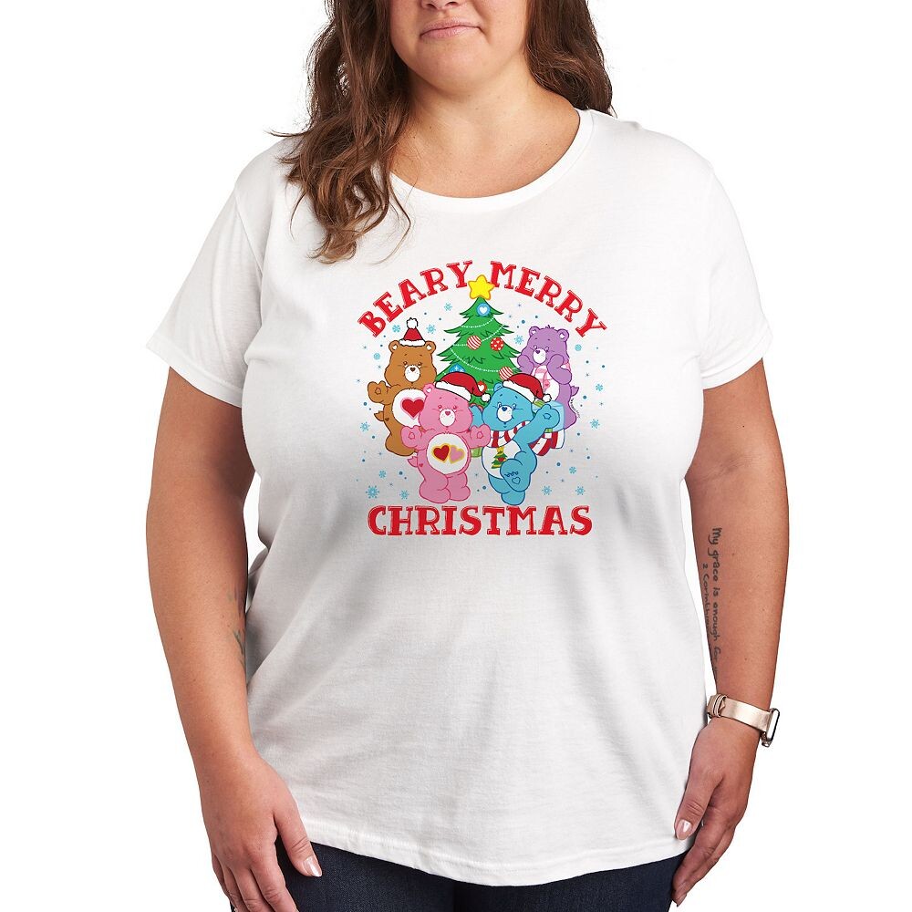 

Футболка с рисунком Merry Christmas Plus Care Bears Beary Licensed Character, белый