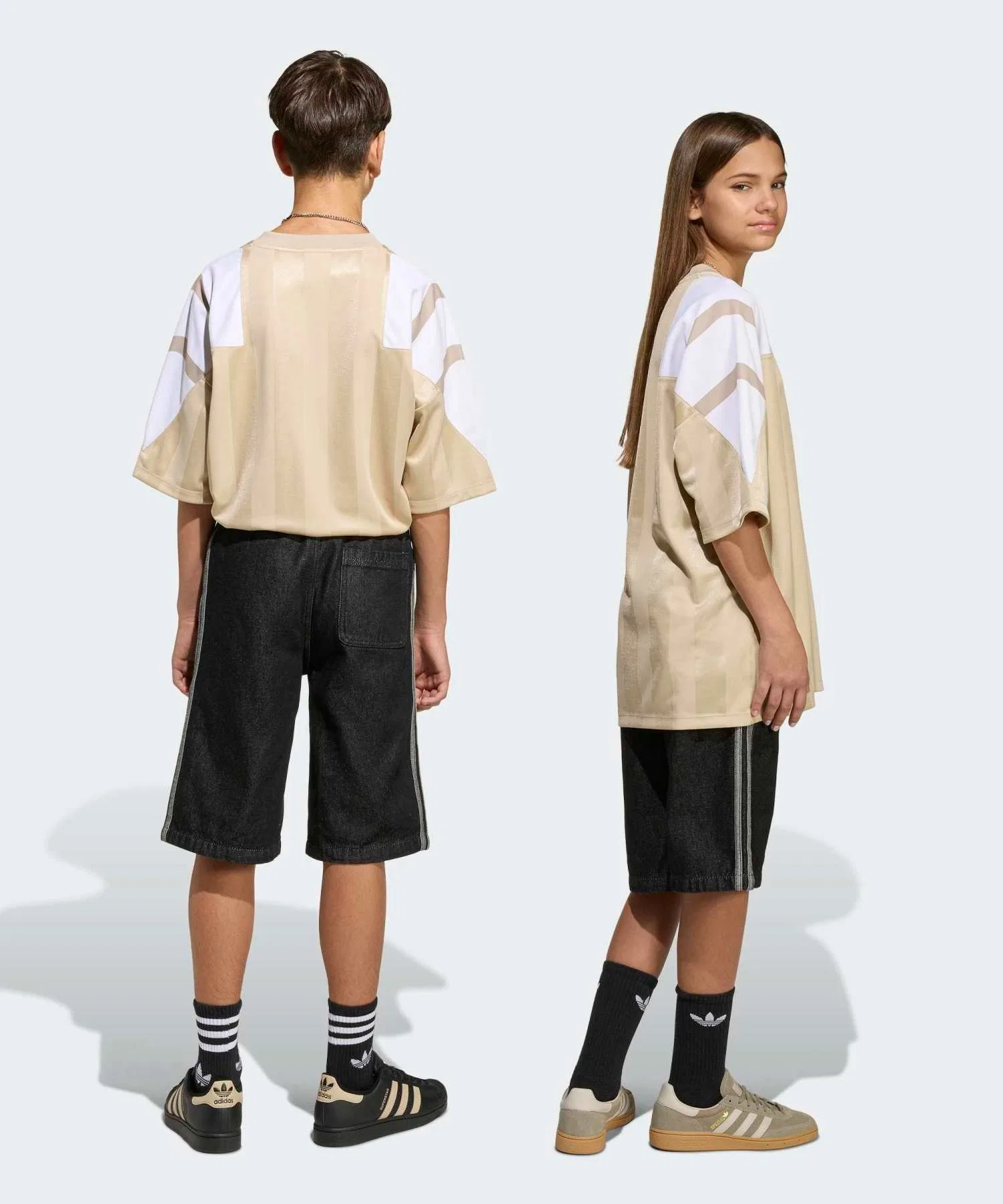 Детские джинсовые шорты adidas Originals чёрные — фото 2