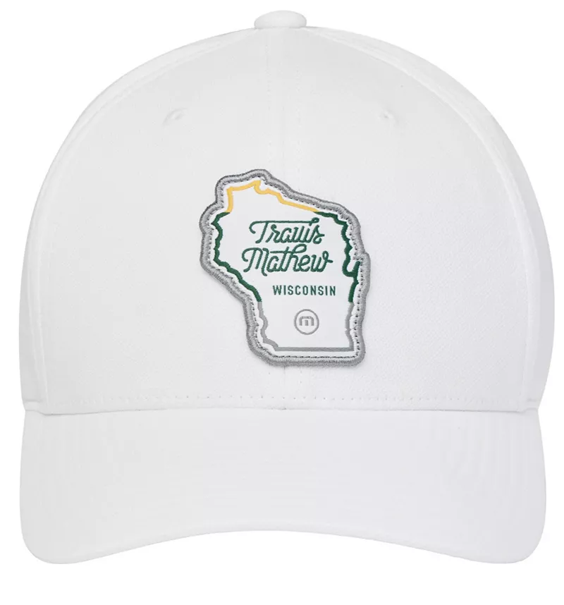

Мужская кепка для гольфа TravisMathew Pavilion 2.0 WI State Fit, белый