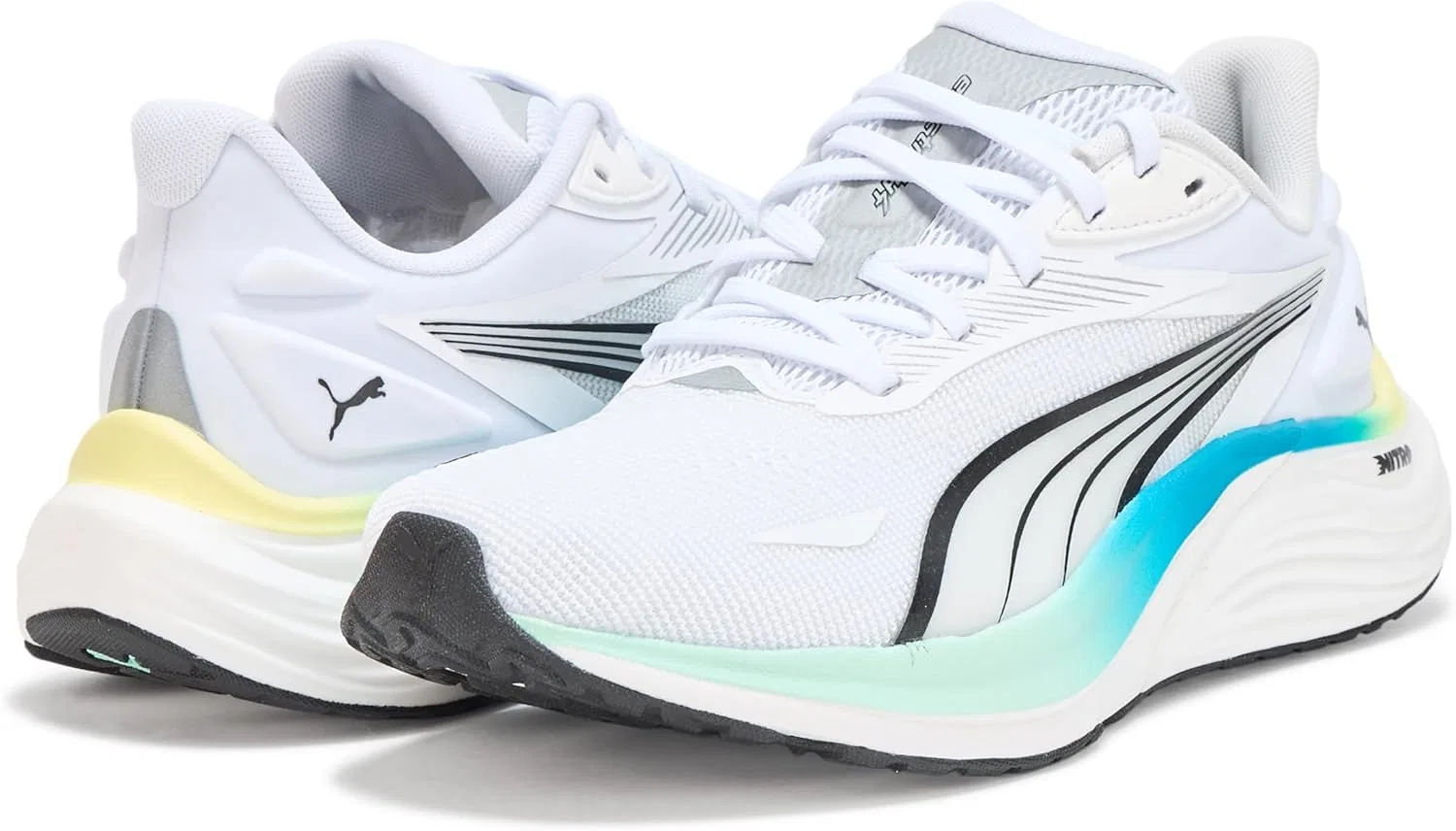 Мужские беговые кроссовки PUMA Electrify Nitro, Puma White Mint Melt Speed Blue — фото 3