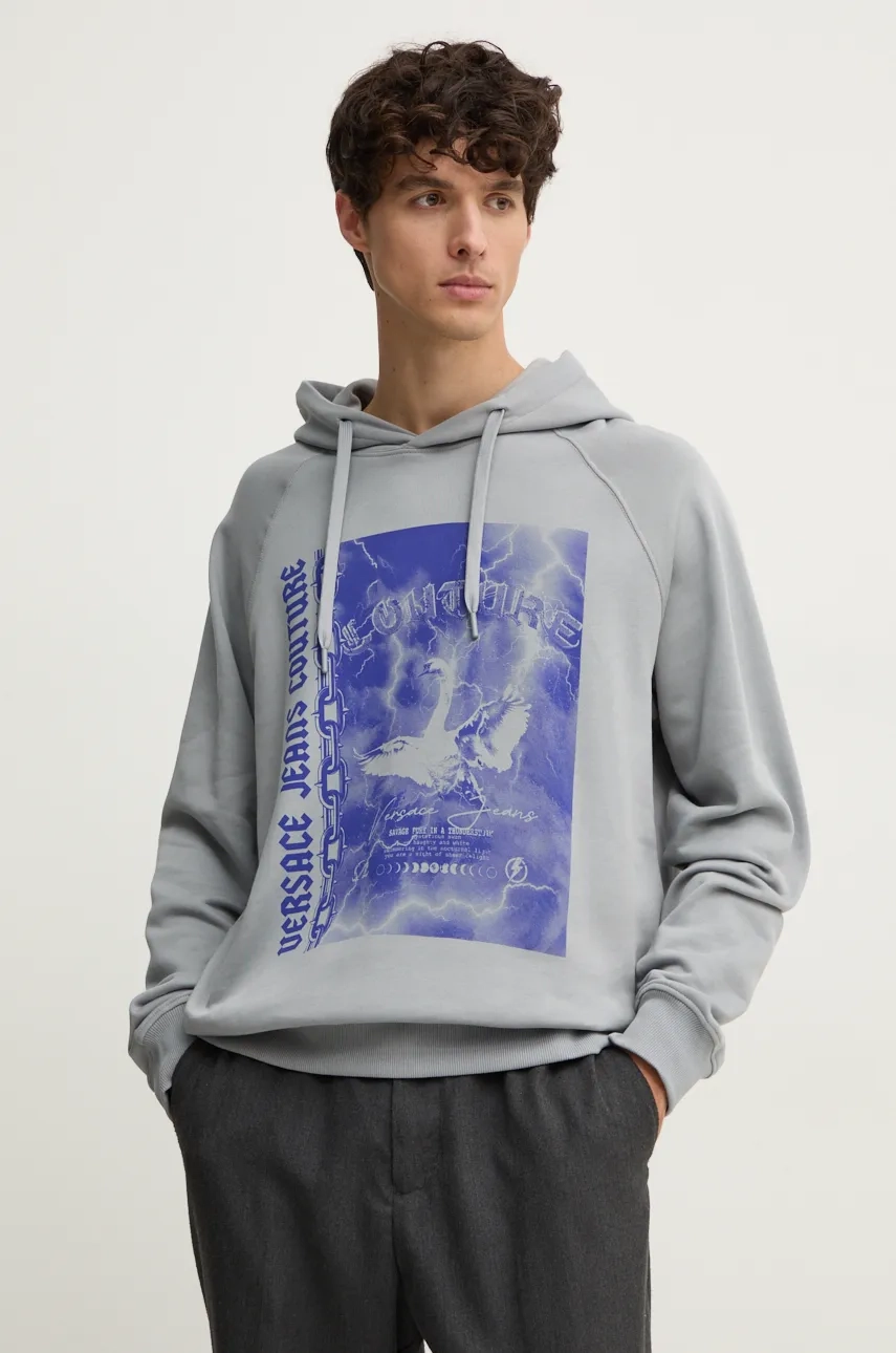 

Хлопковая толстовка Versace Jeans Couture, серый