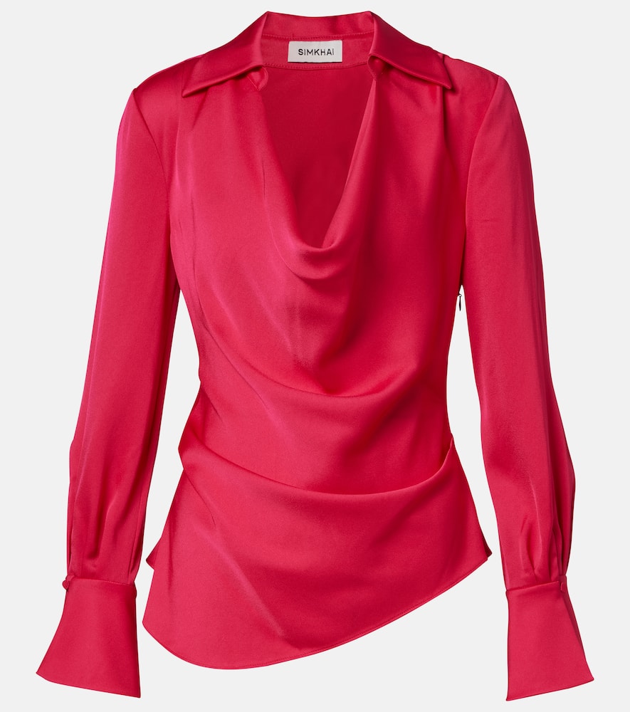 

Топ из сатина Symone Simkhai, Fuchsia