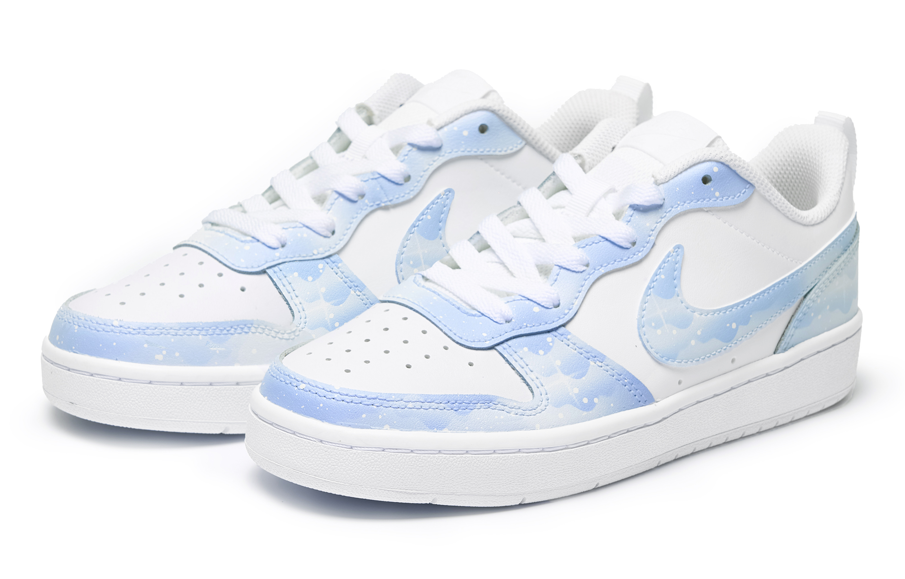 Nike Детские кроссовки для скейтбординга Court Borough Low 2, синие, белые, для подростков — фото 3