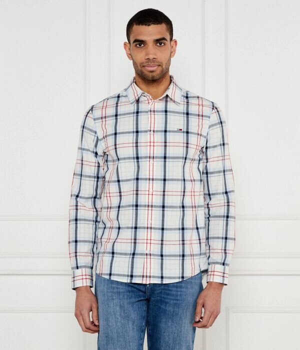 

Рубашка Tommy Jeans Regular Fit в клетку, белый