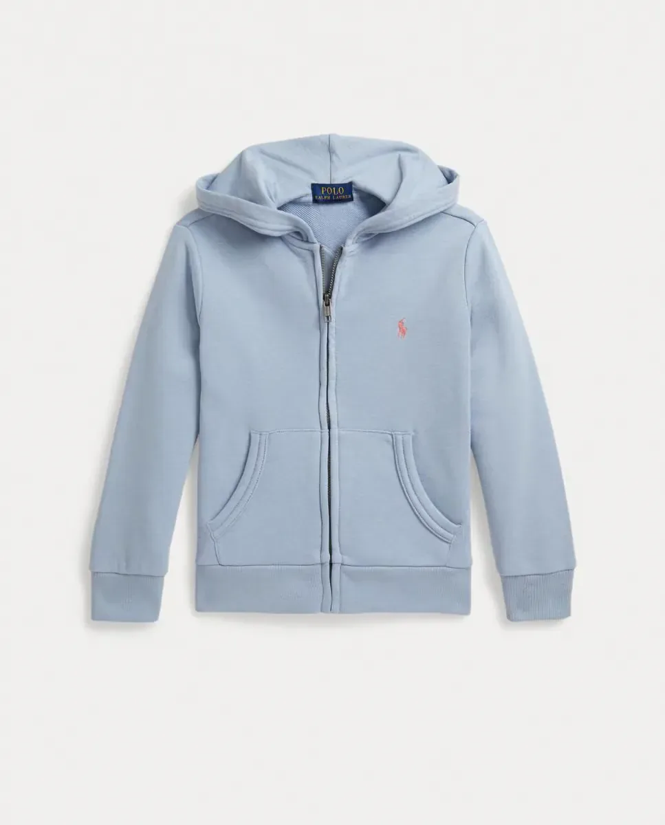 Унисекс толстовка с капюшоном из хлопка на молнии Polo Ralph Lauren, индиго