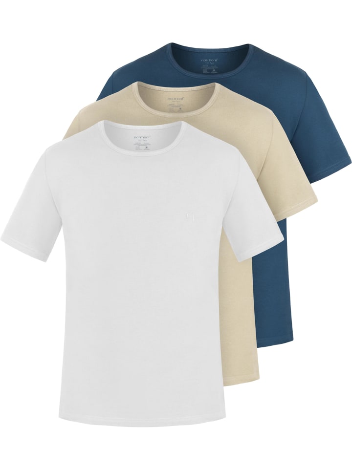 

Normani Комплект из 3 мужских футболок из органического хлопка от Nyons в бежевом/темно-синем/белом цвете, Бежевый, Normani Комплект из 3 мужских футболок из органического хлопка от Nyons в бежевом/темно-синем/белом цвете