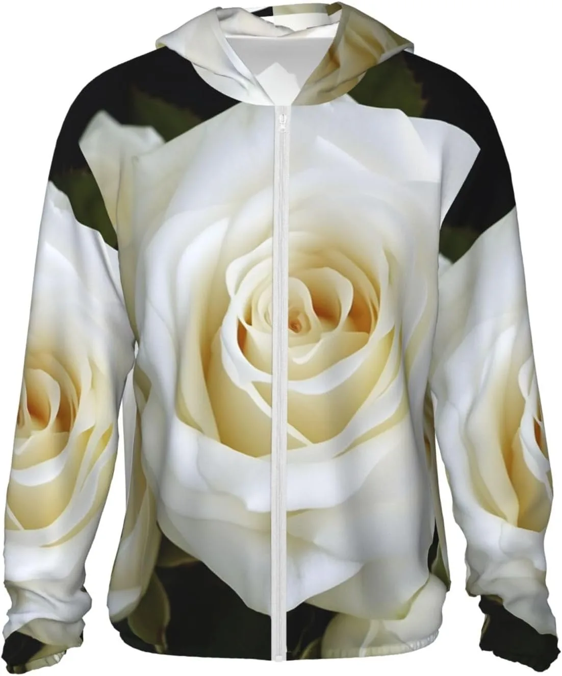 

Мужская толстовка с капюшоном UPF 50+ для защиты от солнца, на молнии, белая FHEBNDS