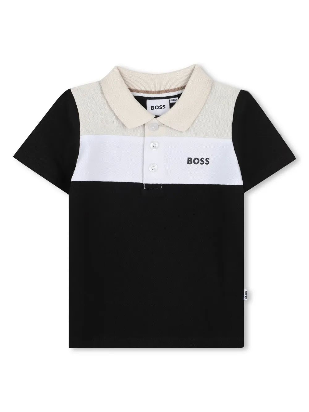 

Рубашка поло в стиле колор-блок BOSS Kidswear, черный