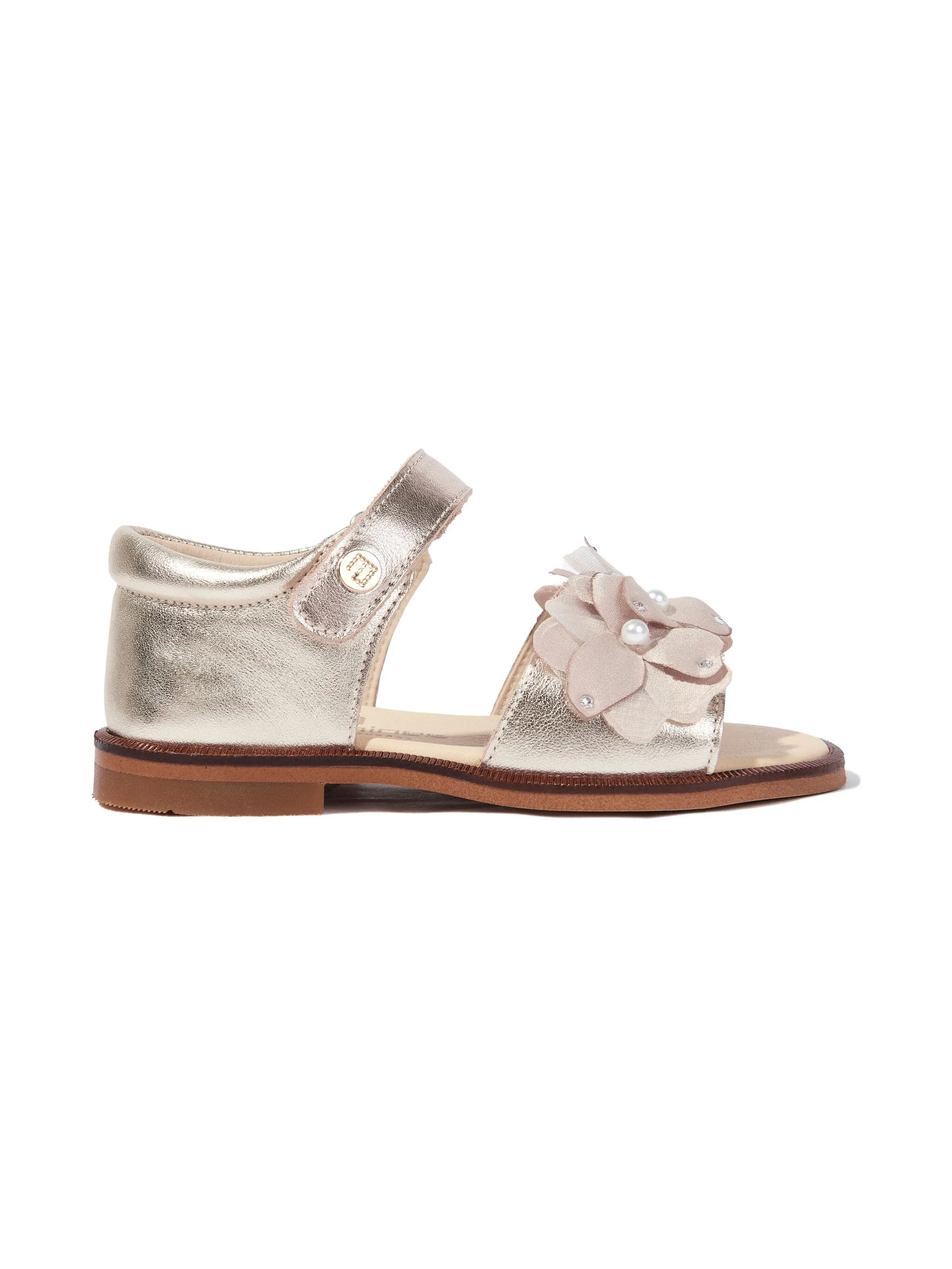 

Сандалии с цветочной аппликацией Andanines, золотистый