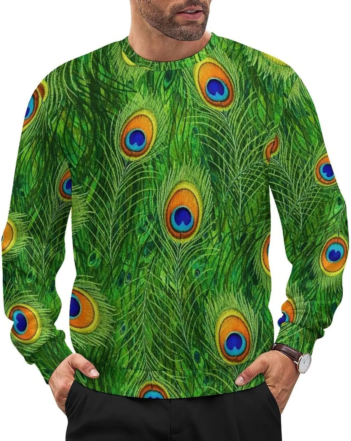 

Мужской свитер с длинным рукавом, мягкий и свободный Meaudiwes