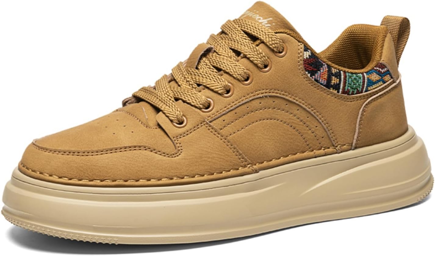 

Мужские белые кроссовки с платформой под крокодила, стильные повседневные шнурованные туфли с толстой подошвой Aokisx