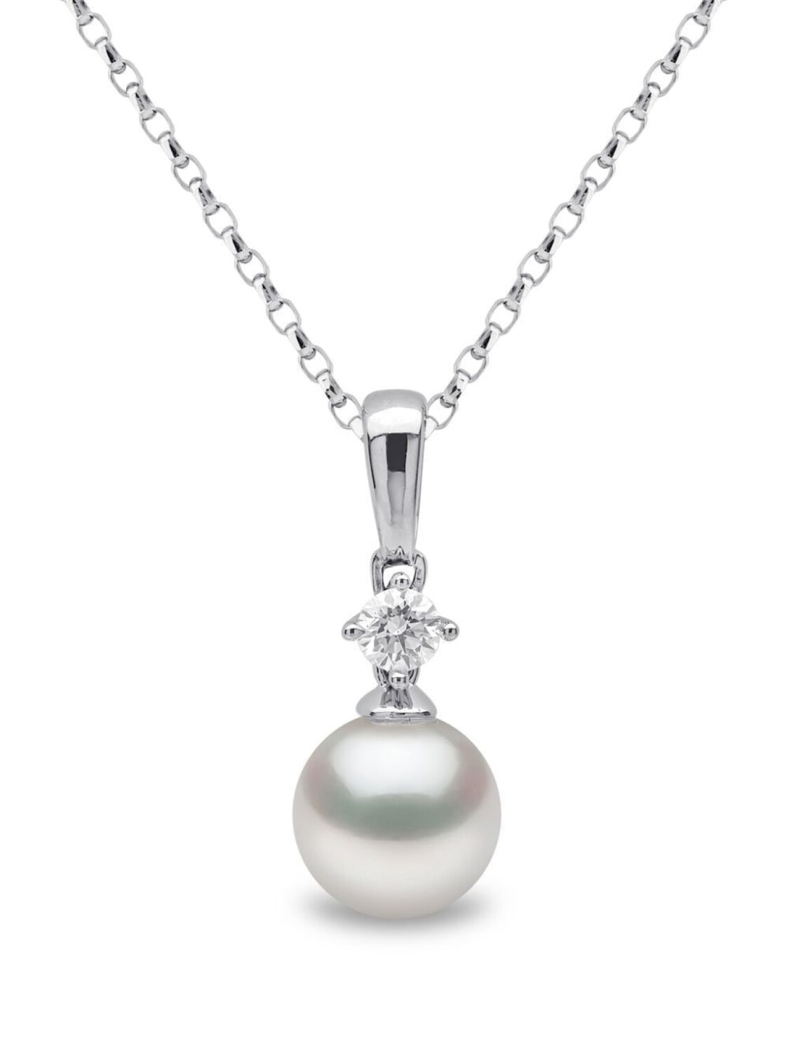 

Колье Classic Akoya из белого золота с жемчугом и бриллиантами Yoko London, серебряный