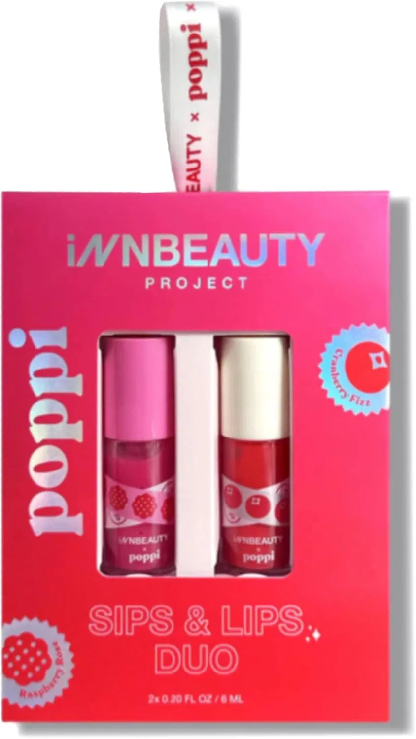 Набор гидратирующих блесков для губ Innbeauty Project Poppi Sips & Lips Duo, 2 шт, 0.25 oz, мультиколор