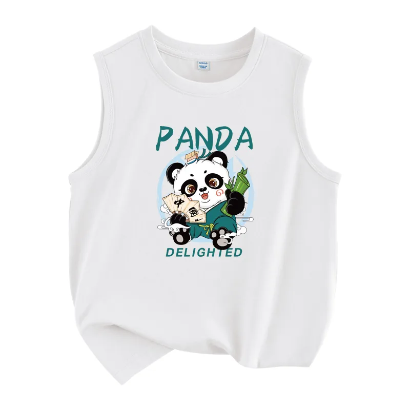 Детский топ и камисоль с круглым вырезом WARRIOR, White/H China Panda