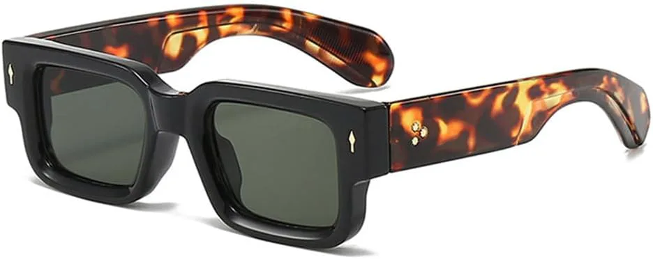 

Солнцезащитные очки UV400 с прозрачными градиентными линзами Rivets Clear Ocean в стиле панк, для женщин и мужчин, для бега и активного отдыха UYPTK, Black Dark Green