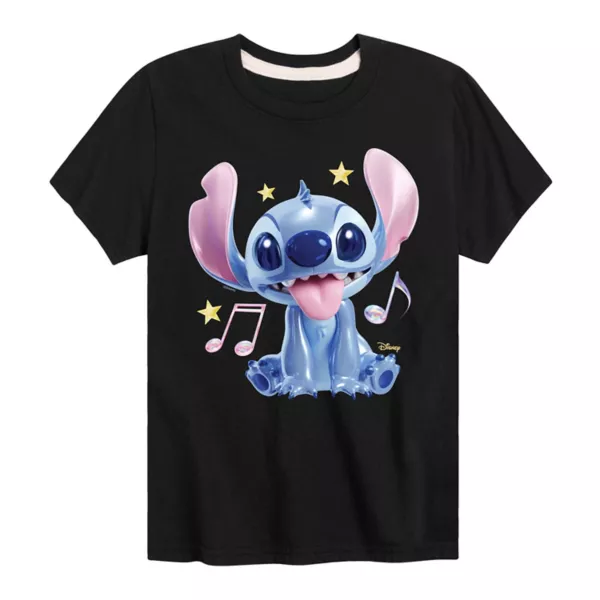 

Футболка с рисунком метавселенной Лило и Стич для мальчиков 8-20 лет Disney, черный