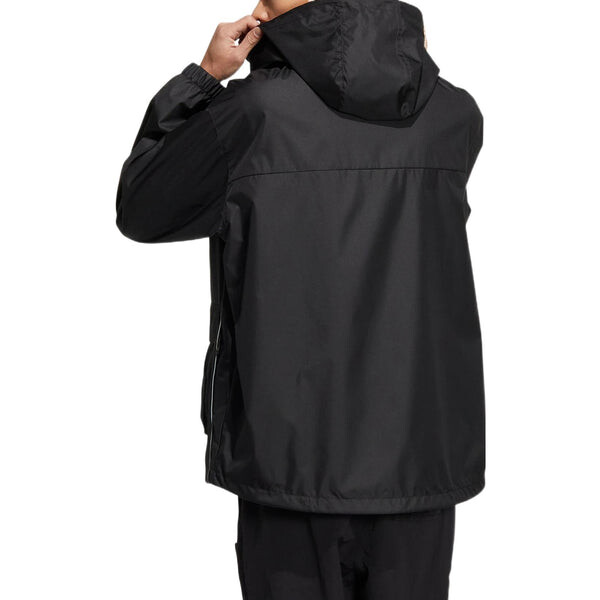 Куртка Men's adidas originals SS22 Solid Color Stand Collar Hooded Drawstring Sports Jacket Autumn Black, черный — фото 3
