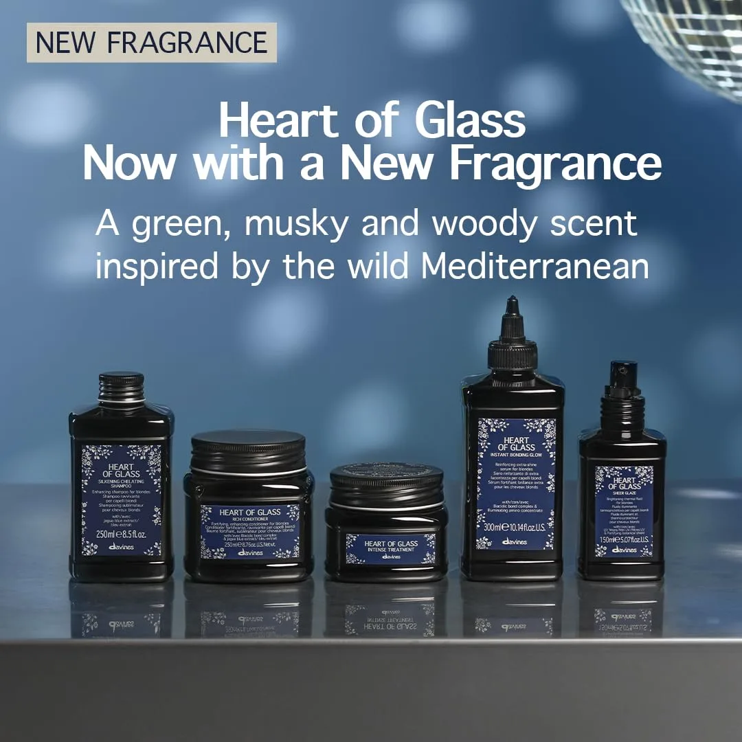Davines Heart of Glass Sheer Glaze, термозащитный несмываемый флюид для осветленных волос - увлажняет, защищает от ультрафиолета и тепла, придает блеск, 150 мл, green — фото 3