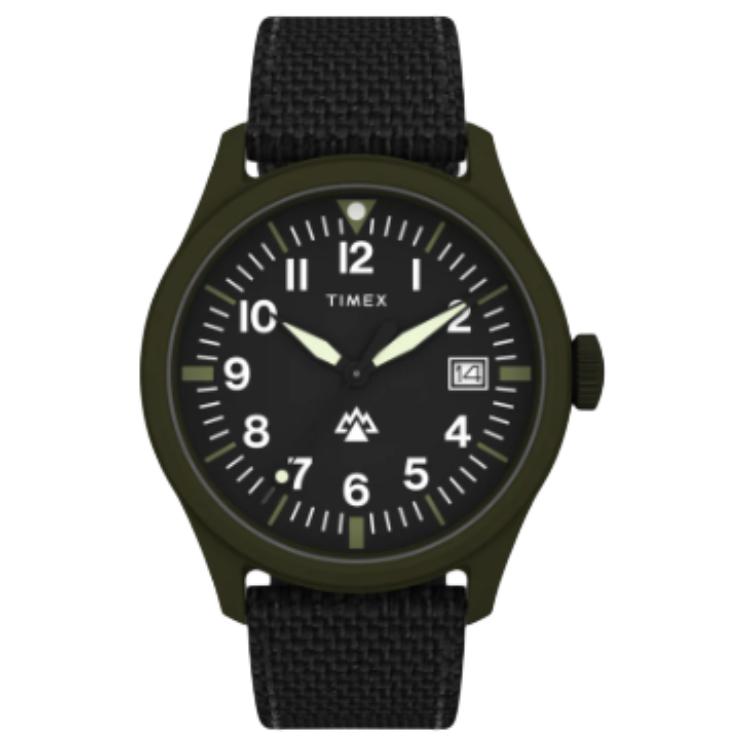 

TIMEX Часы Wrist Watch Quartz Movement Eco Friendly Material Strap 43mm Black Dial Men's Watch, Black Dial