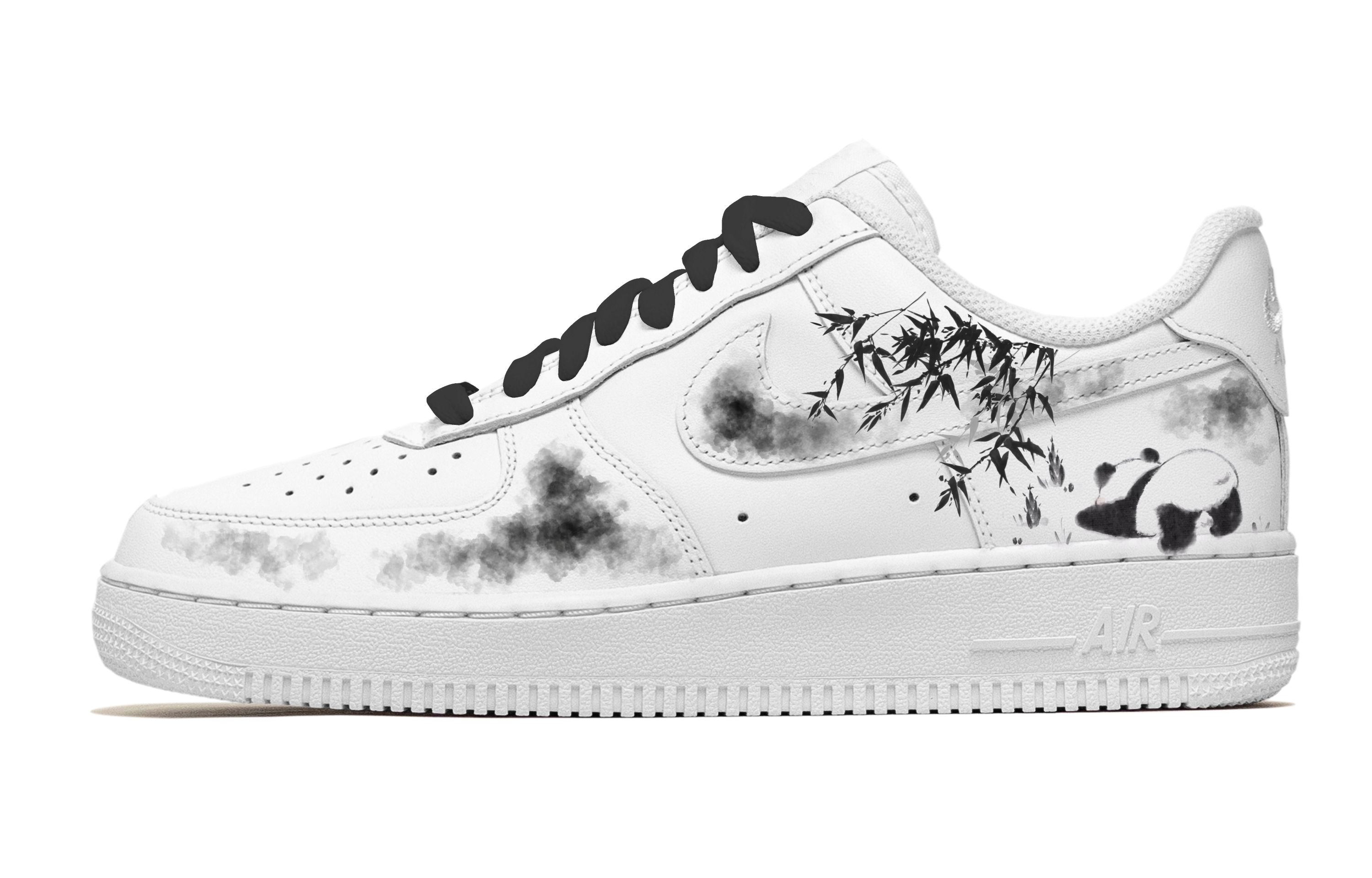

Nike Кроссовки для скейтбординга Air Force 1 Fantasia, Panda Ink Bamboo, устойчивые к истиранию, низкие, мужские, черные