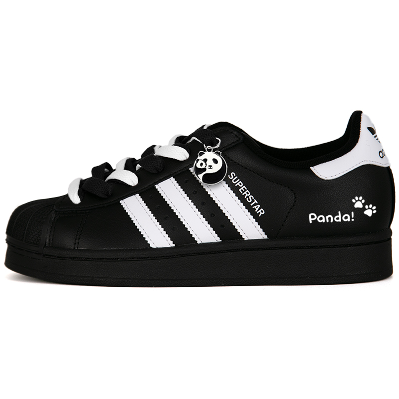 

Superstar 2 Shell Head, милый гигантская панда устойчивый к истиранию дышащий низкий верх Adidas Originals, черный