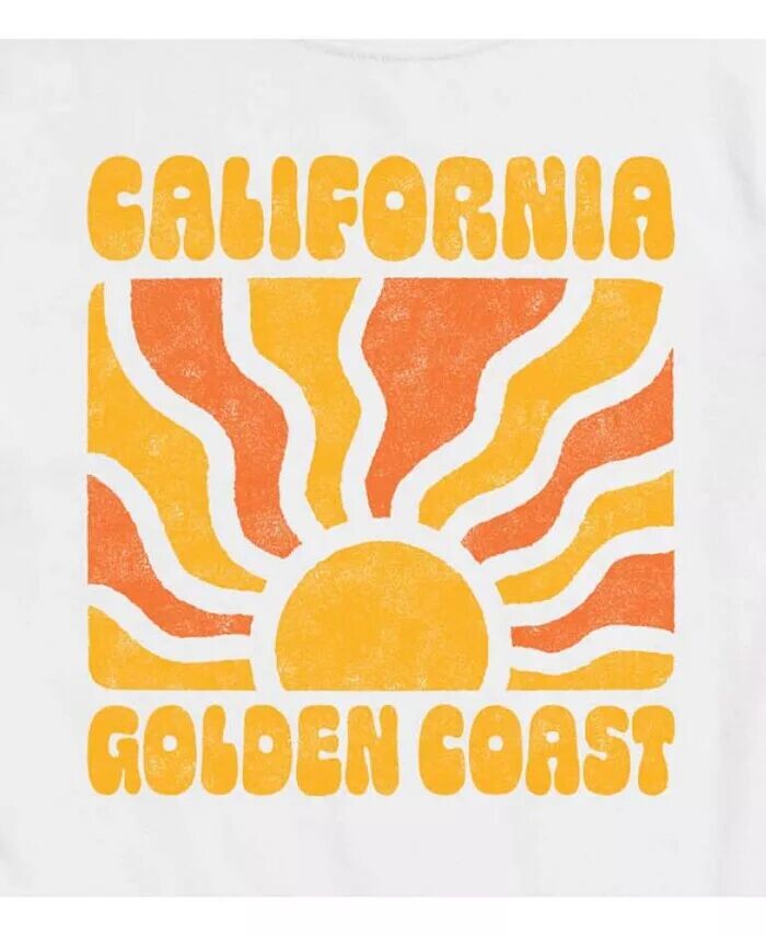 Футболка Hybrid Apparel Trendy Juniors Cali с графическим рисунком Good Vibes Llc, белый — фото 2