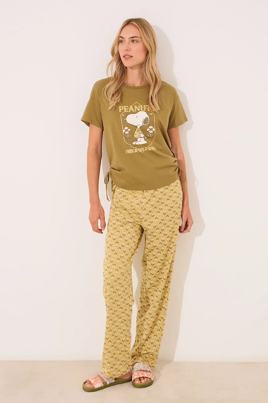 

Хлопковая пижама SNOOPY Women'Secret, зеленый