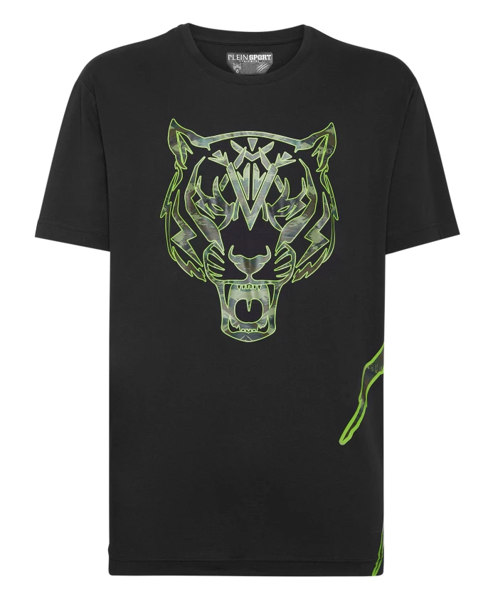 

Футболка с V-образным вырезом и тигром Plein Sport, черный