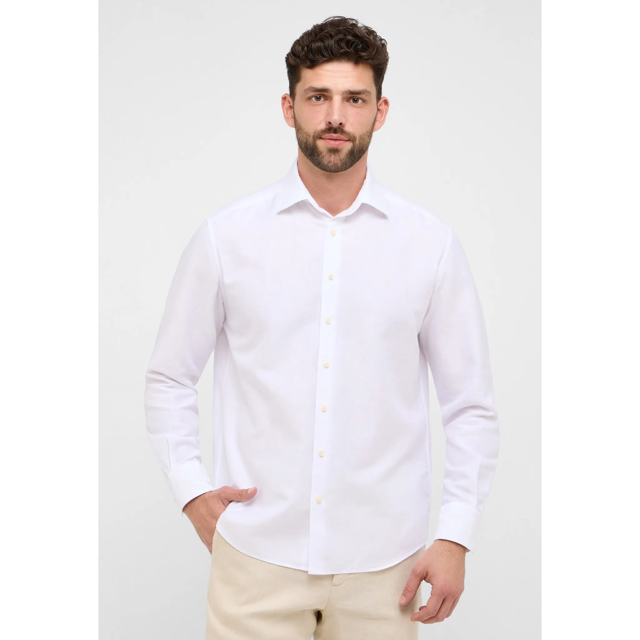 

Рубашка Eterna с длинными рукавами "COMFORT FIT", белый