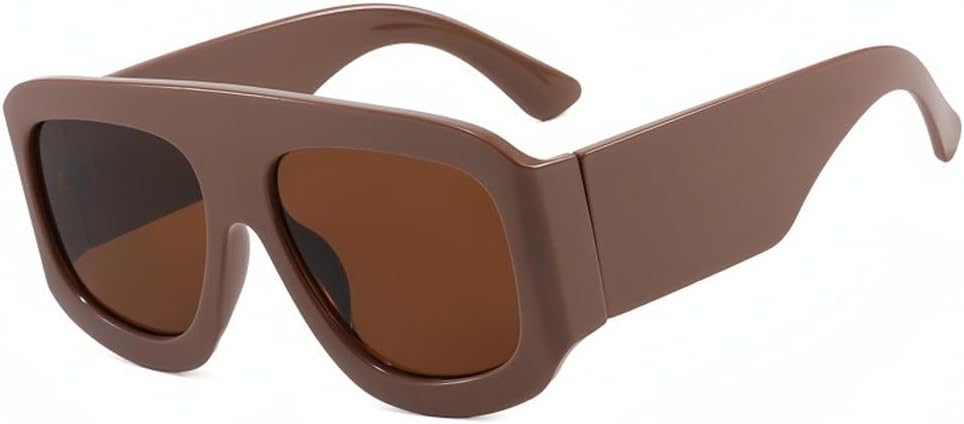 

Модные солнцезащитные очки для женщин и мужчин, винтажные солнцезащитные очки с широкими дужками, трендовые модели, очки с защитой от УФ-излучения UV400 HVTVTLA, Coffee