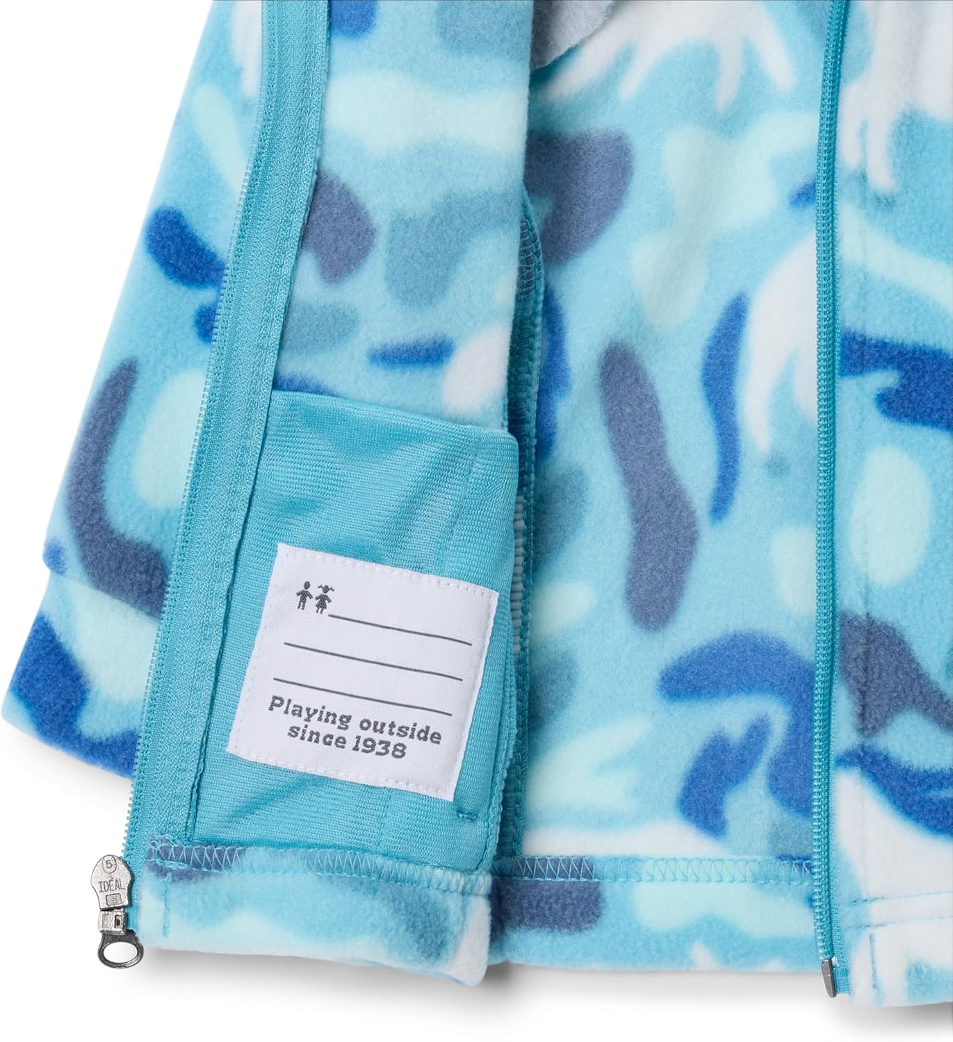 Детская флисовая куртка Columbia Kids Benton Springs II с принтом, Vintage Blue Uniflauge — фото 3