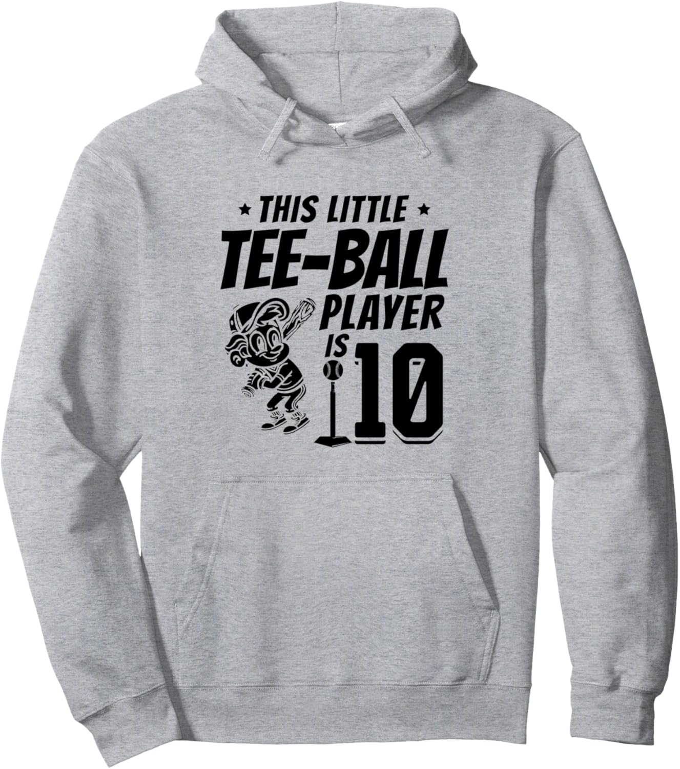 

Этому маленькому игроку в ти-болл от 10 лет, подарок на 10-летие. Толстовка 10Th Birthday Party Tee-Ball Player, серый