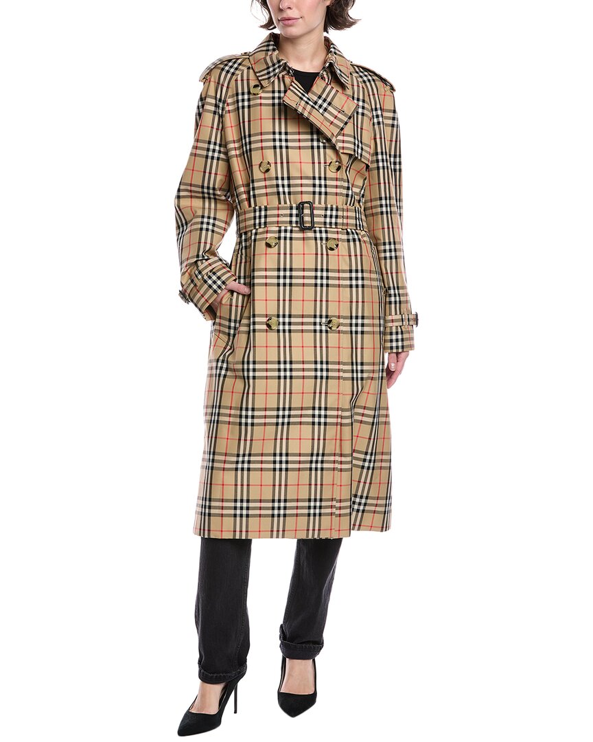 

Бурберри Чек Тренчкот Burberry, бежевый