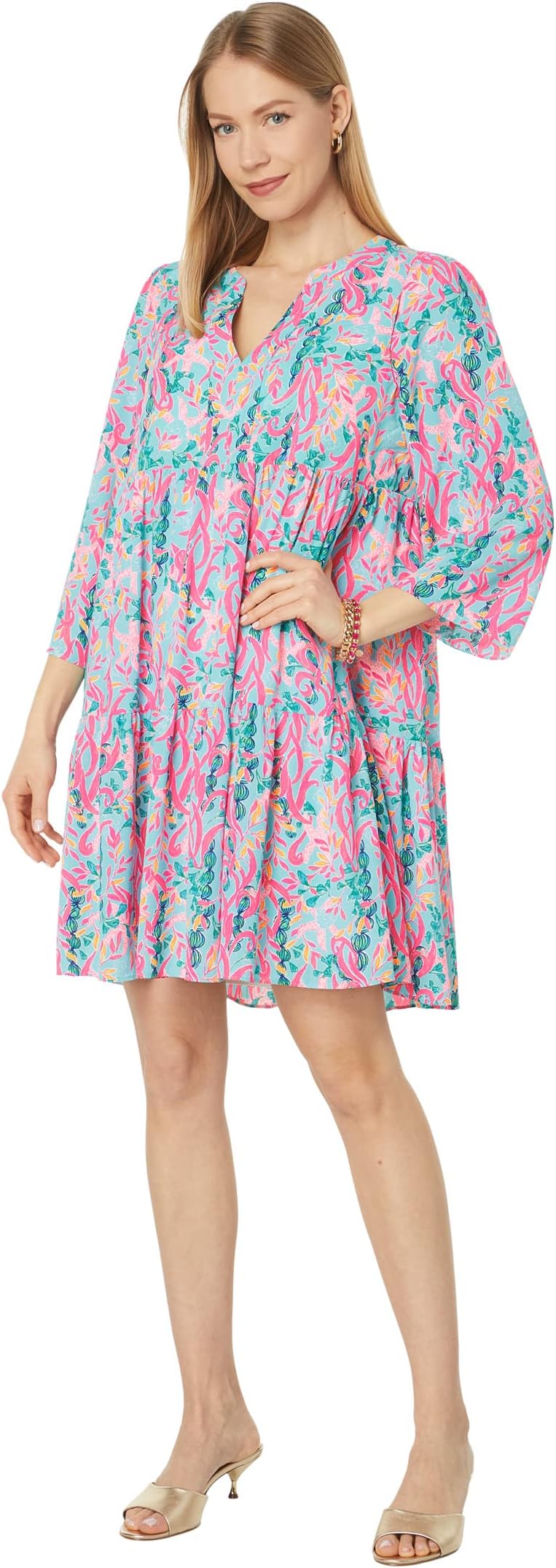 

Платье Lilly Pulitzer 3/4 Sleeve Martine Dress, цвет Multi Seaweed Samba