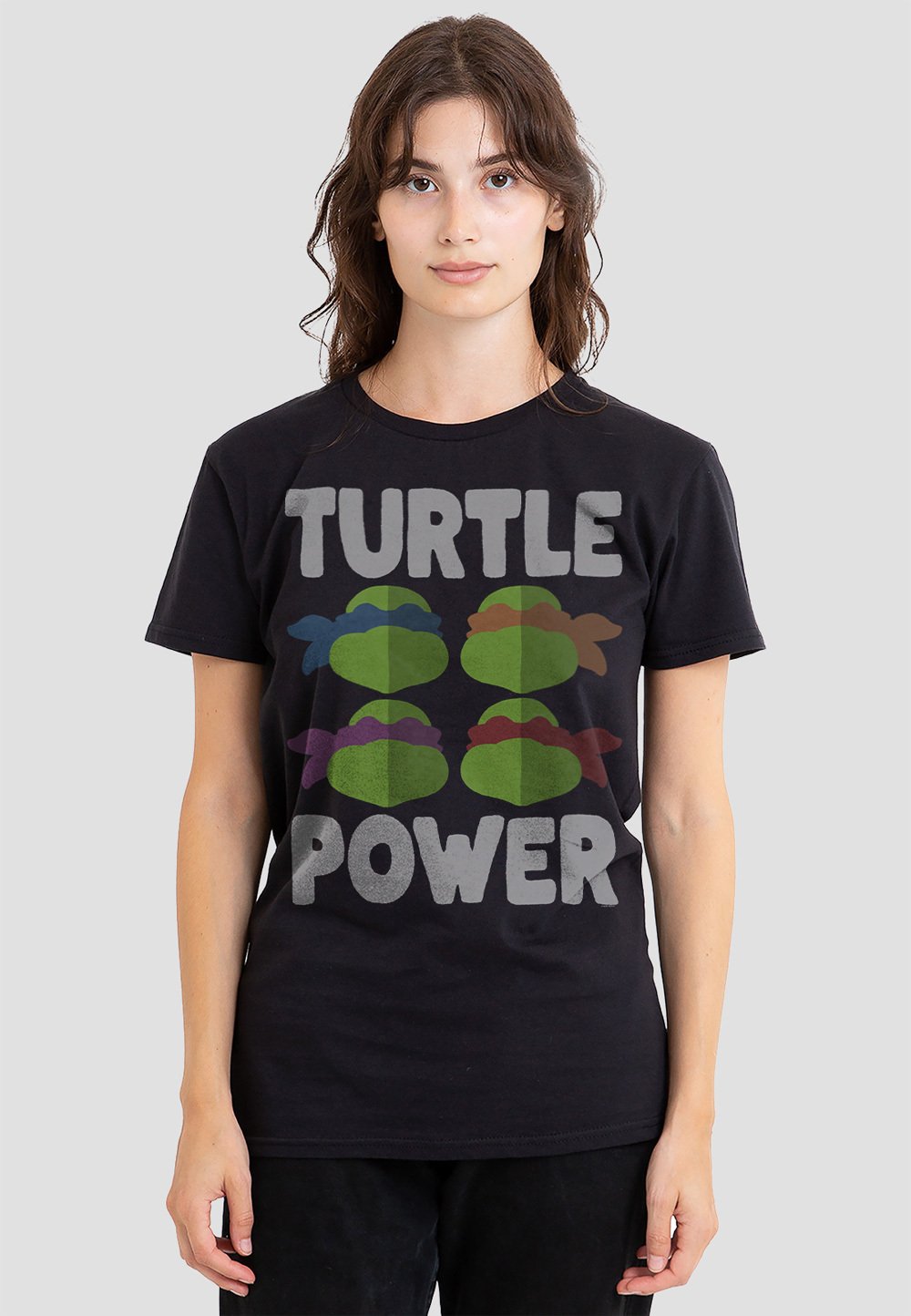 

Футболка с принтом TMNT TURTLE POWER FACES Cotton Soul, черный