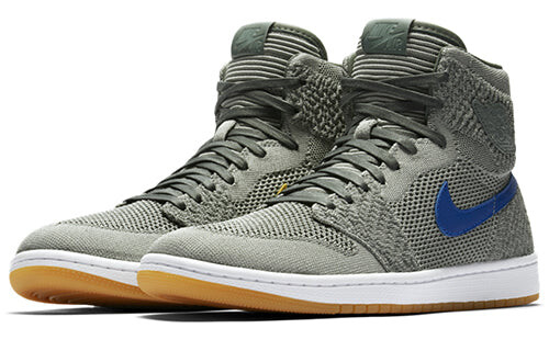 Кроссовки 1 ретро высокие flyknit Air Jordan, зеленый — фото 3
