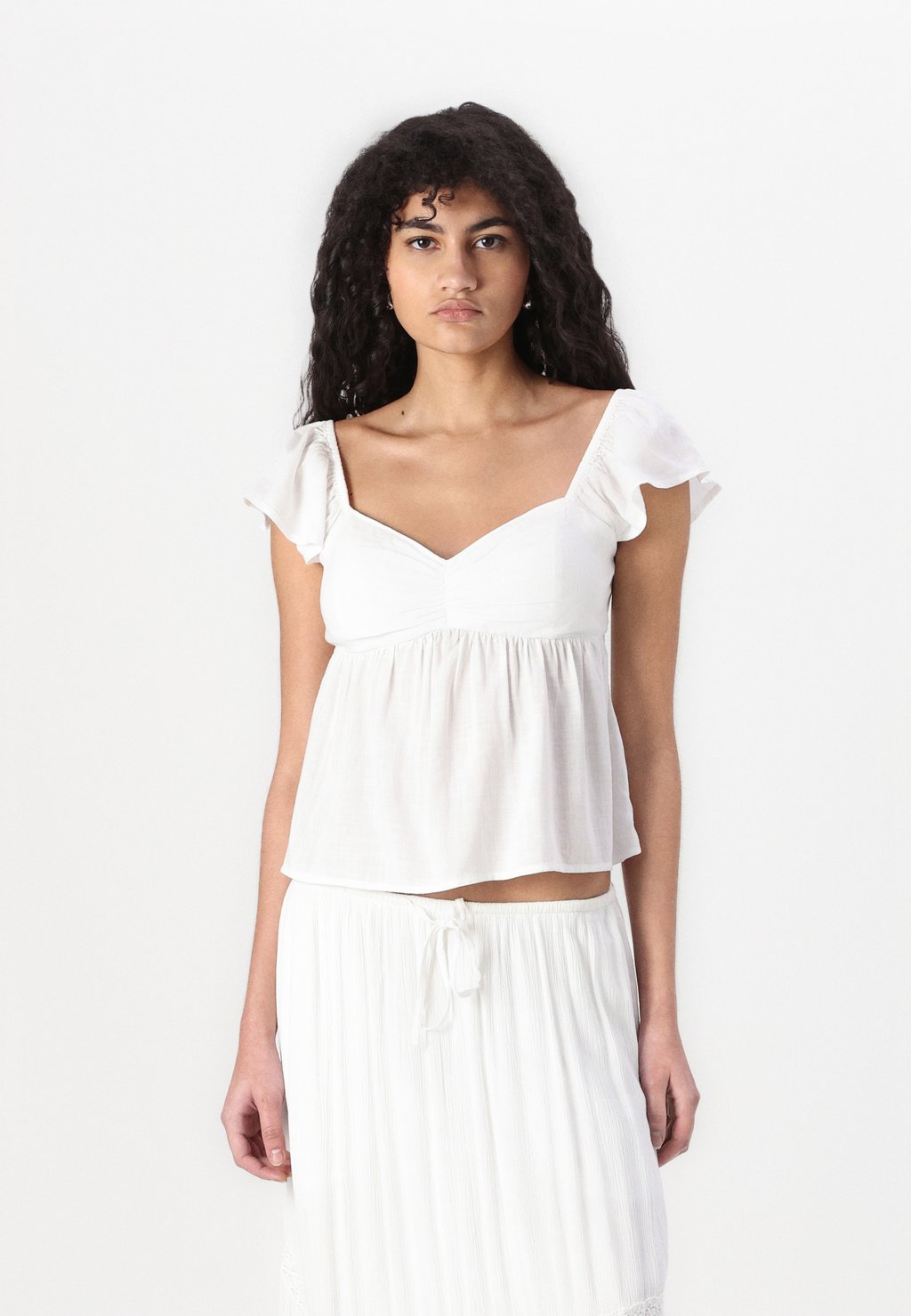 

Блуза LACE UP BABY DOLL Hollister Co., белый