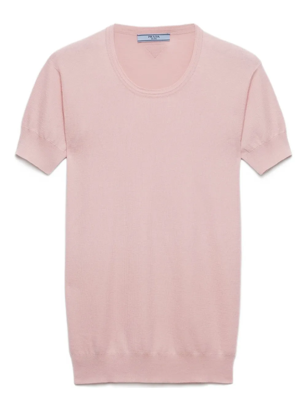 

Ребристый свитер с короткими рукавами Prada, розовый