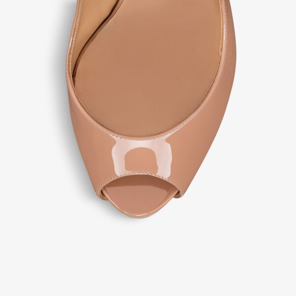 Лакированные корты Hot Chick Alta 120 Christian Louboutin, цвет nude — фото 4