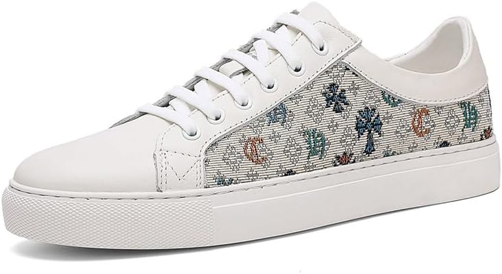 

Мужские модные кроссовки из натуральной кожи, обувь из канвы, подходящие для ходьбы, скейтбординга и повседневного ношения Meixi Mobile, белый