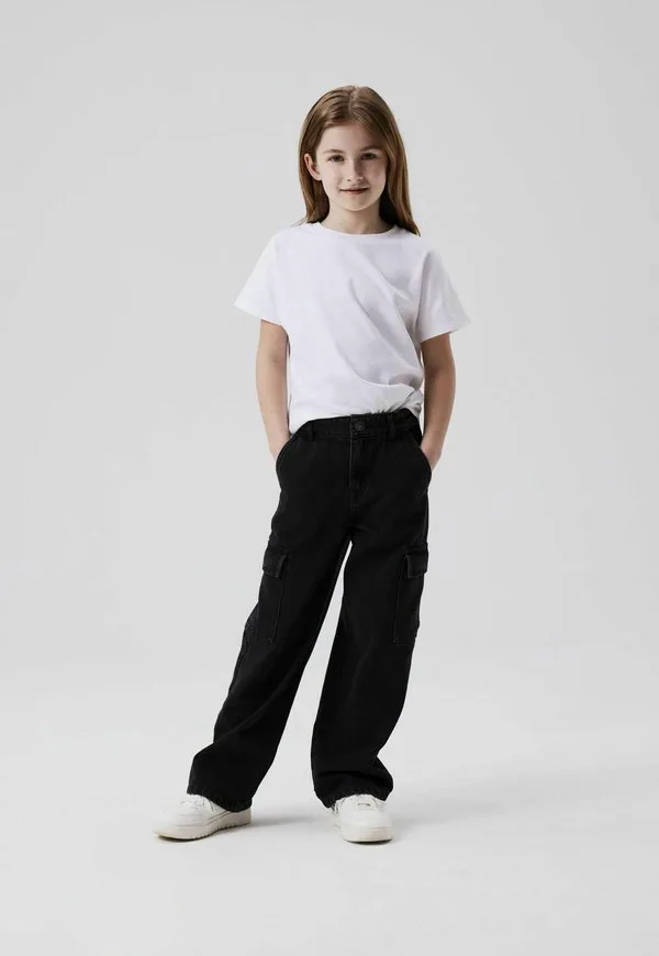 Джинсы nkfrose с широкими расклешенными штанинами Name It, Black