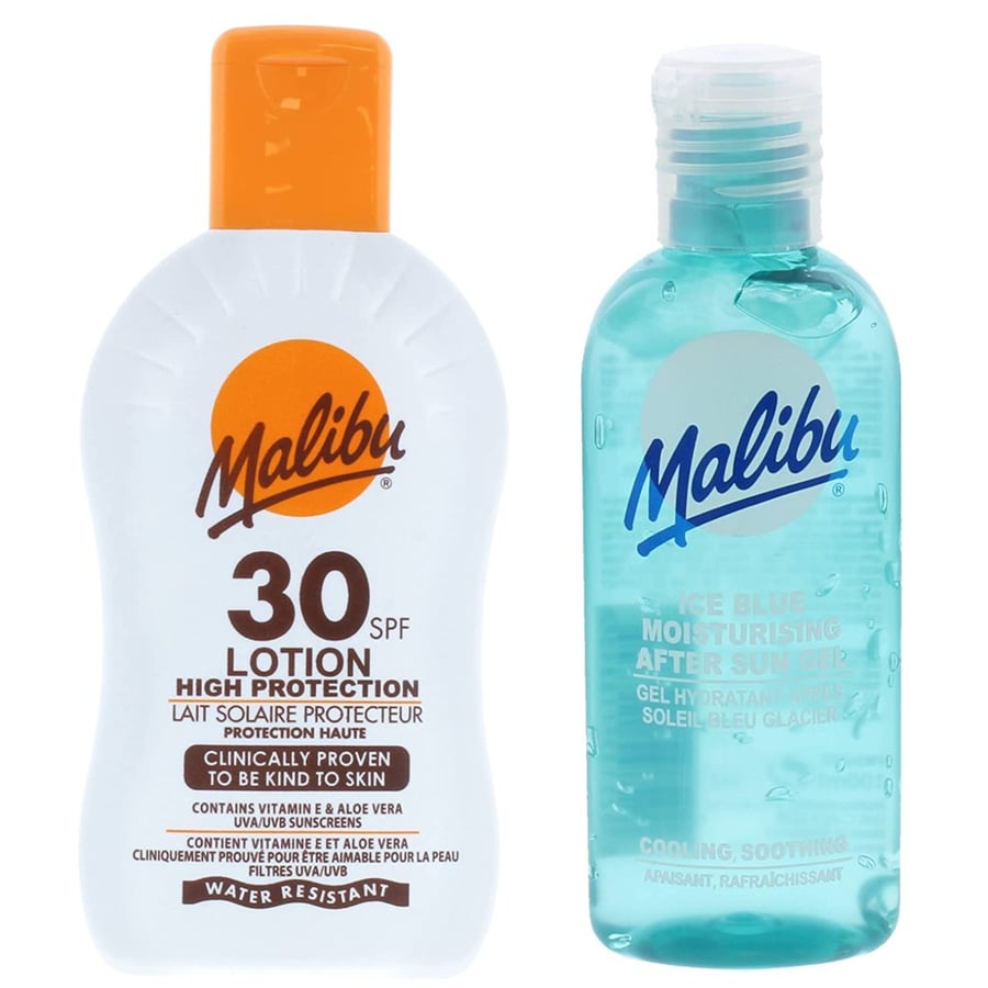 

Водостойкий бальзам Malibu SPF30 200 мл + Гель после загара 100 мл