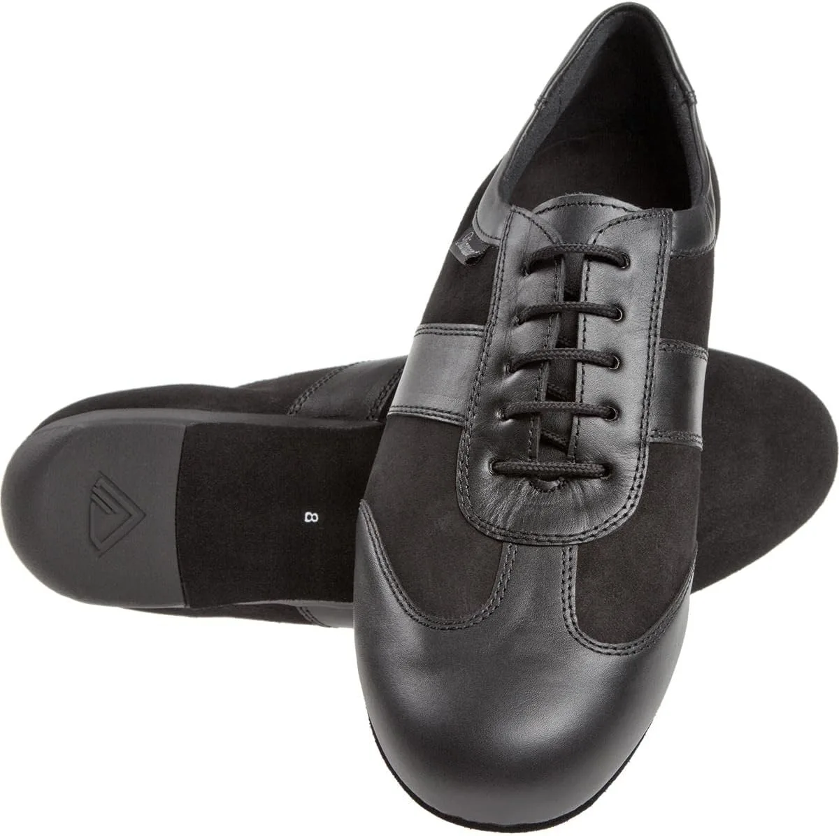 Мужские кожаные кроссовки для бальных танцев Diamond Leather 143 225 - 378 из микрофибры, черно-белые Diamant — фото 4