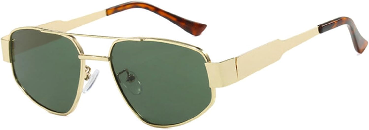 

Солнцезащитные очки Helena Double Beam Square для женщин и мужчин, для вождения, мужские солнцезащитные очки класса люкс, маленькие, цвета шампанского, пилотские солнцезащитные очки UV400, C3