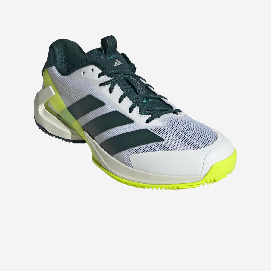 ADIDAS Мужские теннисные кроссовки для грунтовых кортов Adizero Ubersonic 5, белые/зелёные — фото 2