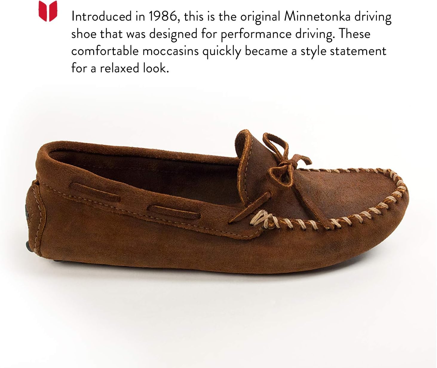 Мужские мокасины Minnetonka из натуральной кожи для вождения, коричневые — фото 2