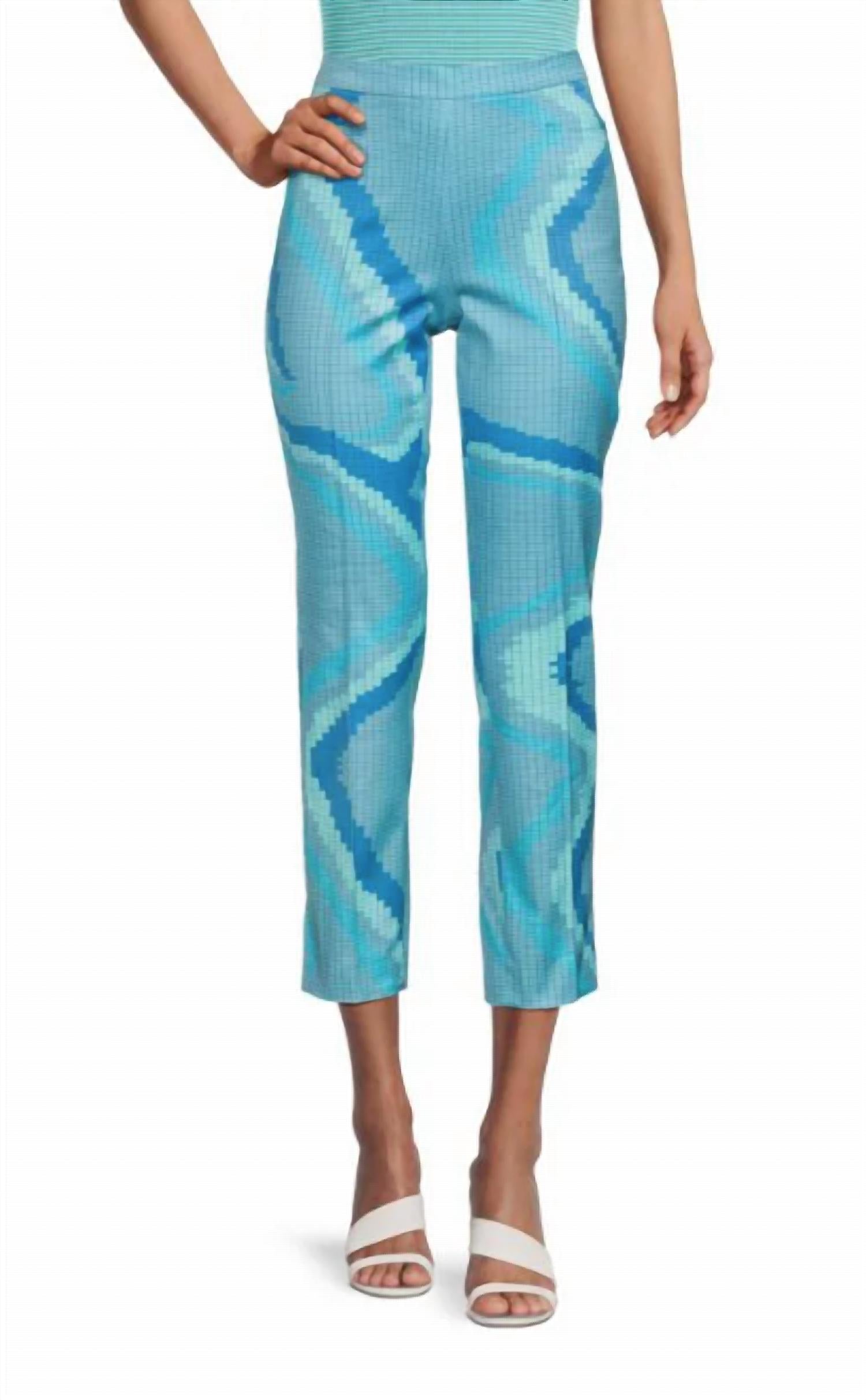 

Платье-брюки Franca Wave Print Ankle в бирюзовом цвете Multi Akris Punto