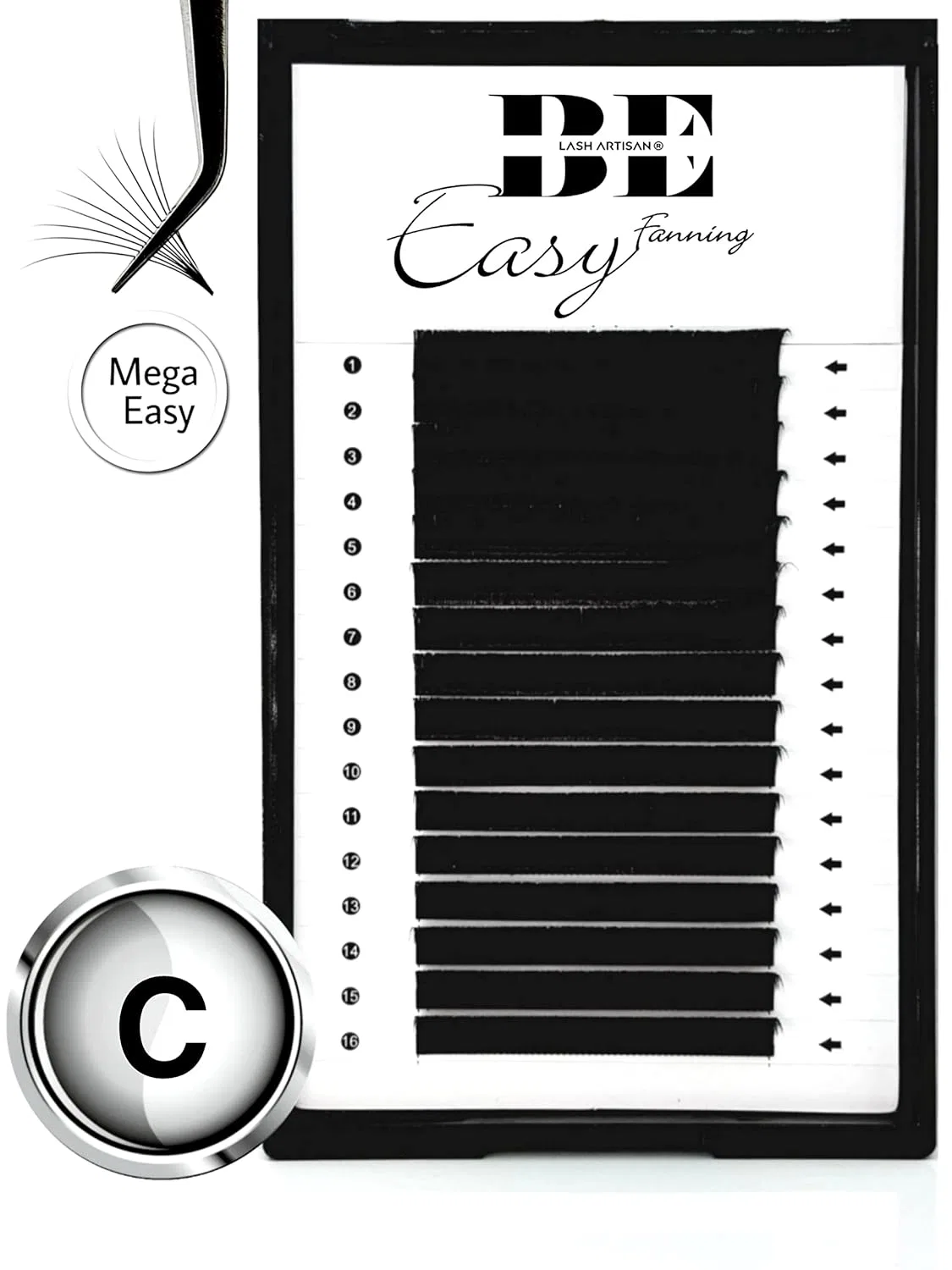 Ресницы для наращивания EASY FAN LASHES, изгиб C, 0.07, 11 мм Be Lash Artisan